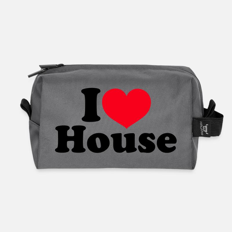 I Love House - Recycelte Kulturtasche - Anthrazit