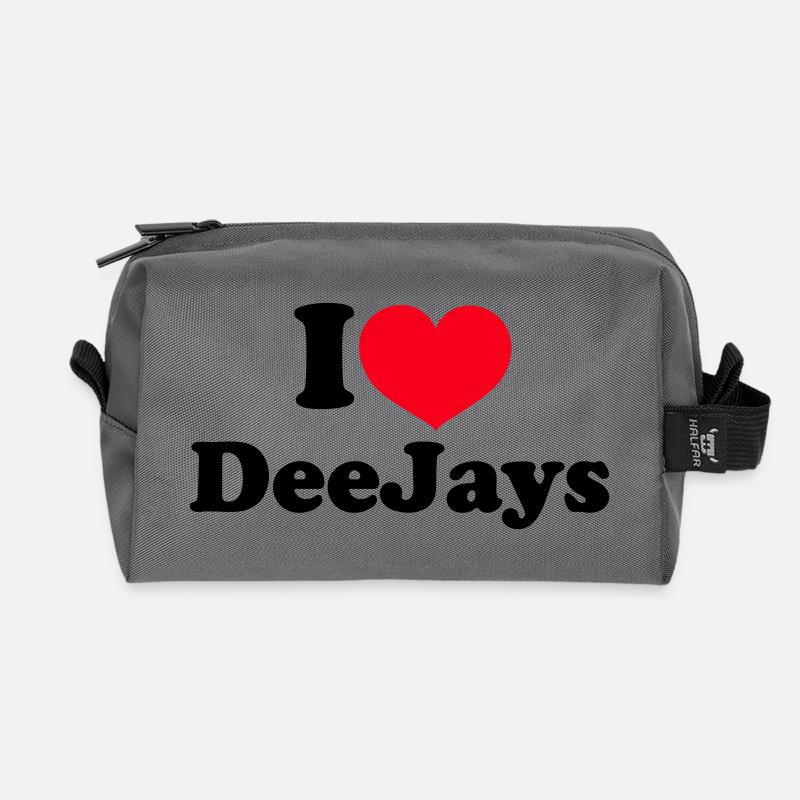 I Love DeeJays - Recycled Toiletry Zip Bag - anthracite