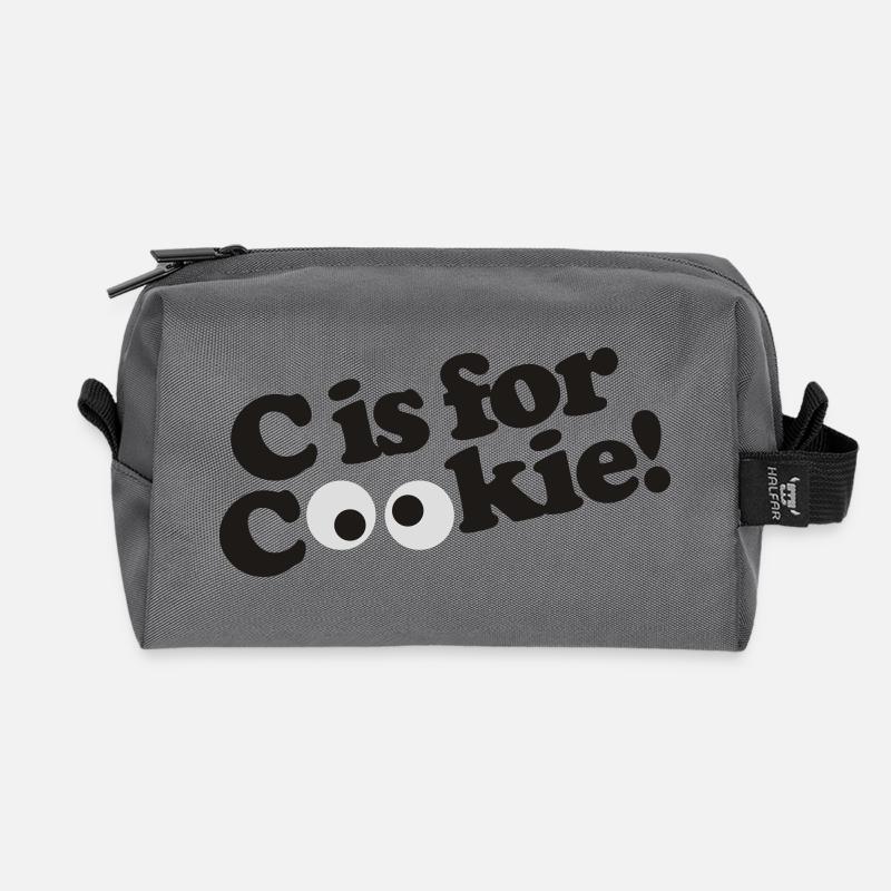 C is for Cookie - Recycelte Kulturtasche - Anthrazit