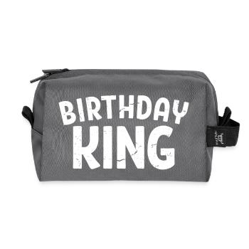 Birthday King - Cooles Geburtstagsparty-Geschenk für Männer - Recycelte Kulturtasche - Anthrazit - Vorne