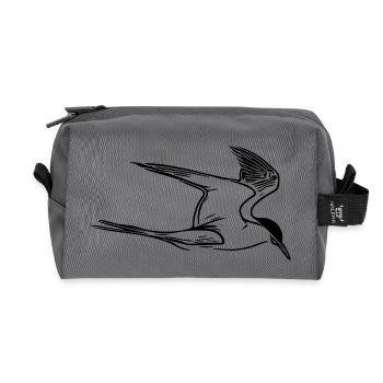 Elegante Seemöve im Flug - Recycelte Kulturtasche - Anthrazit - Vorne