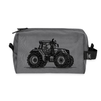 Passion farm tractor for farmers - Recycled Toiletry Zip Bag - anthracite - Front