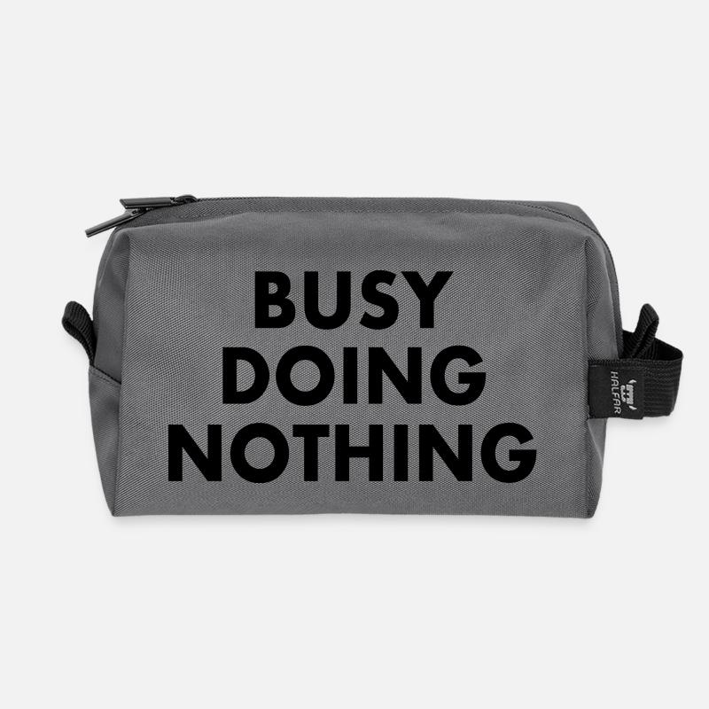 busy doing nothing - Recycelte Kulturtasche - Anthrazit