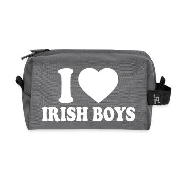 I love irish boys - Recycled Toiletry Zip Bag - anthracite - Front
