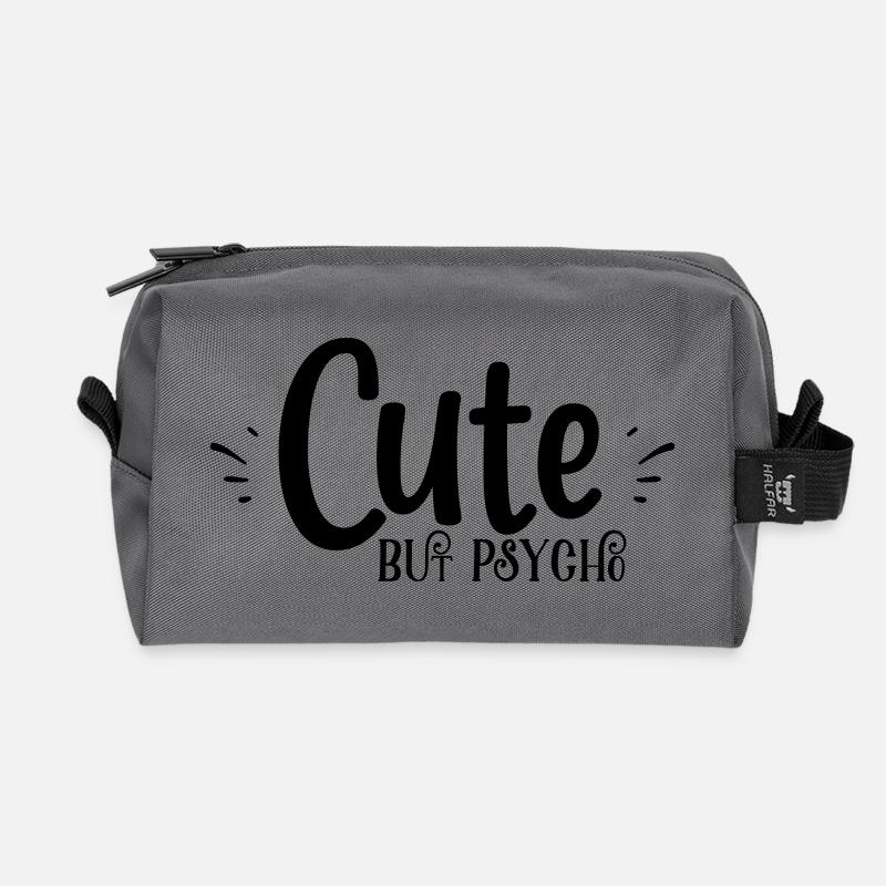 cute but psyche - Recycelte Kulturtasche - Anthrazit