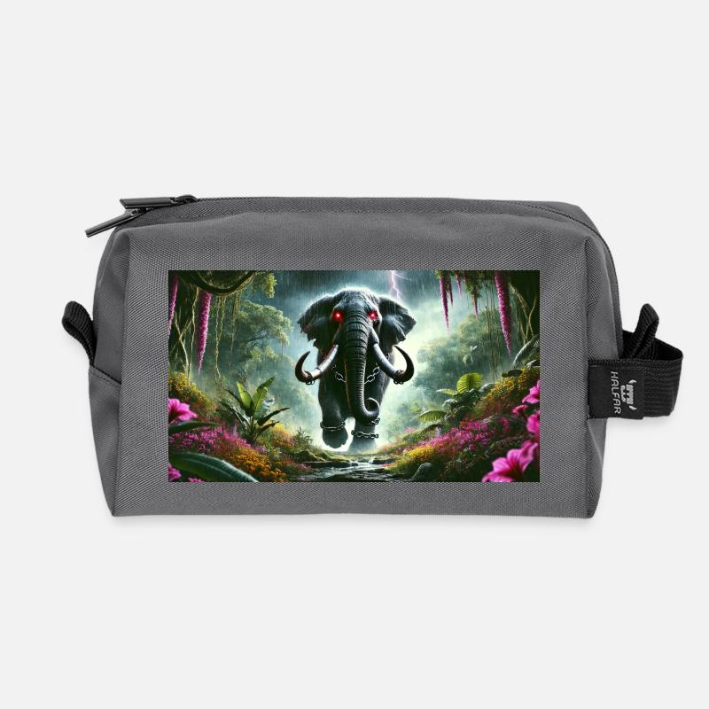 PRIMAL ELEPHANT - Recycled Toiletry Zip Bag - anthracite