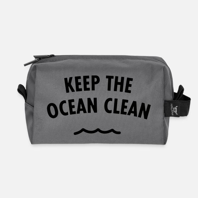 Keep The Ocean Clean - Recycelte Kulturtasche - Anthrazit