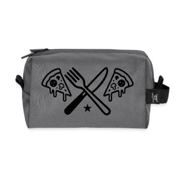 Couverts à pizza - Trousse de toilette en tissu recyclé - anthracite - Devant