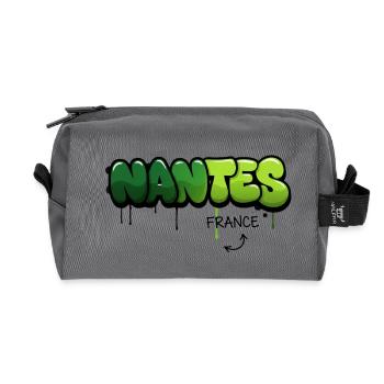 Nantes Graffiti Art Design - Recycled Toiletry Zip Bag - anthracite - Front