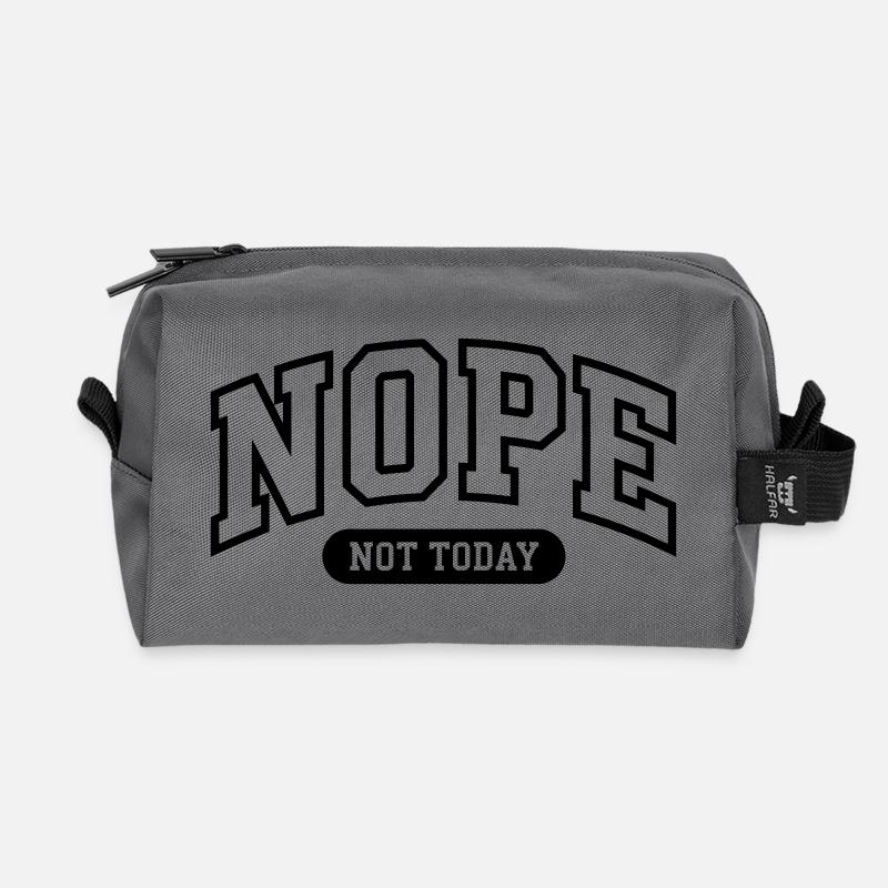 Nope Not today Funny - Recycled Toiletry Zip Bag - anthracite