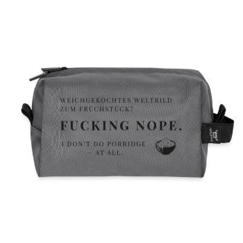 Breakfast Rebel – Porridge Nope - Recycled Toiletry Zip Bag - anthracite - Front