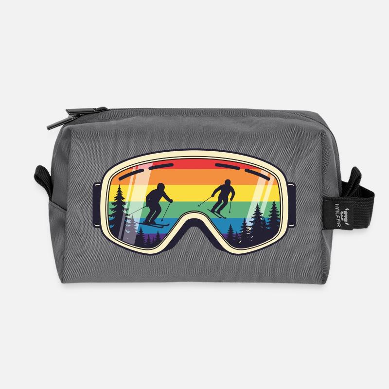Ski Goggles Arc Ciel Mountain - Recycled Toiletry Zip Bag - anthracite