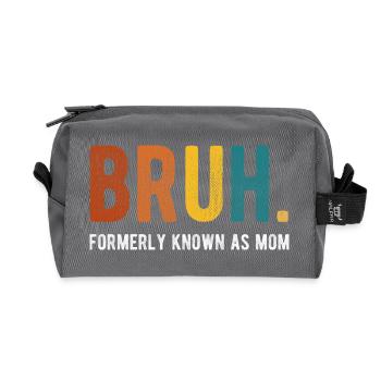 Bruh Formerly Known As Mom Retro Humor - Recycled Toiletry Zip Bag - anthracite - Front