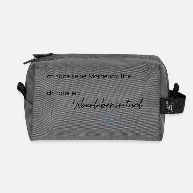 LIEBEVOLL Morgenroutine Meer - Recycelte Kulturtasche - Anthrazit