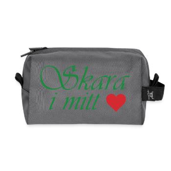 Crowd in my heart - Recycled Toiletry Zip Bag - anthracite - Front