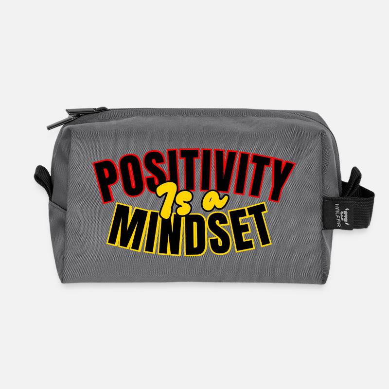 Positivity: mindset - Recycled Toiletry Zip Bag - anthracite