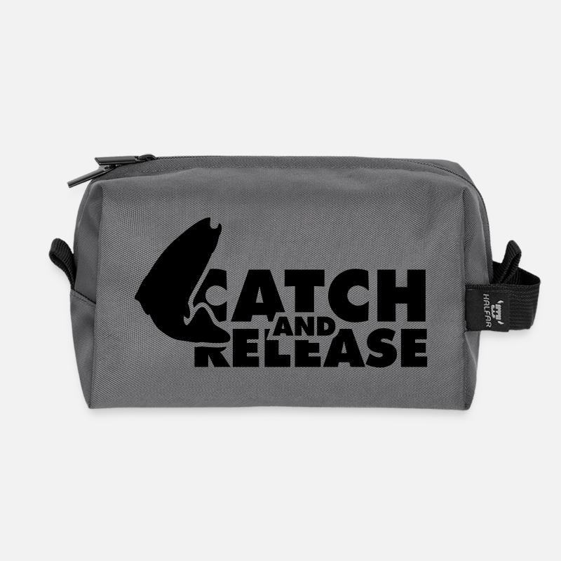 catch and release - Recycled Toiletry Zip Bag - anthracite