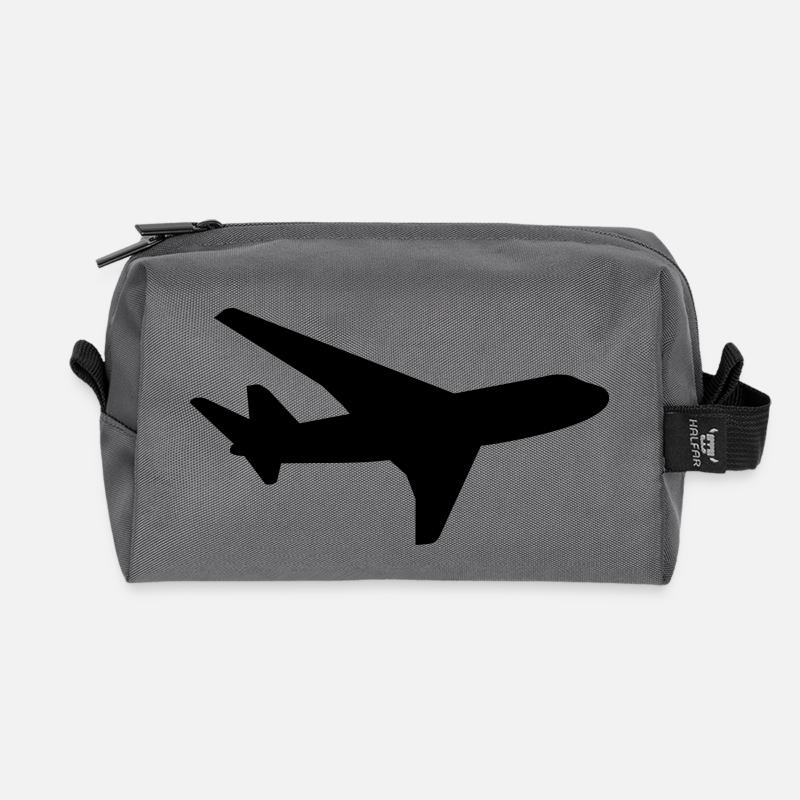 Flugzeug - Recycelte Kulturtasche - Anthrazit