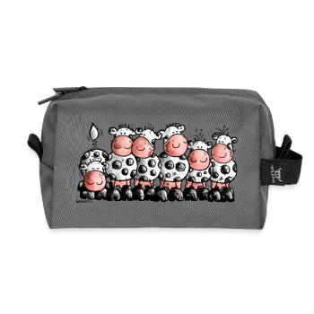 "Milk Bar" - Cow- Cows - Cartoon T-Shirt - Recycled Toiletry Zip Bag - anthracite - Front