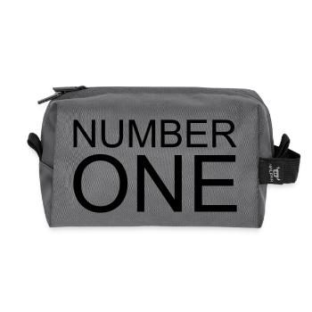 Number One - Recycled Toiletry Zip Bag - anthracite - Front