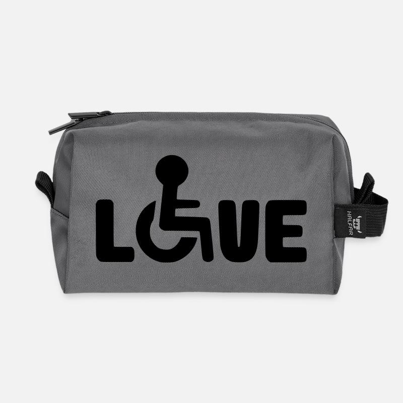 Liebe zum Rollstuhl # - Recycelte Kulturtasche - Anthrazit