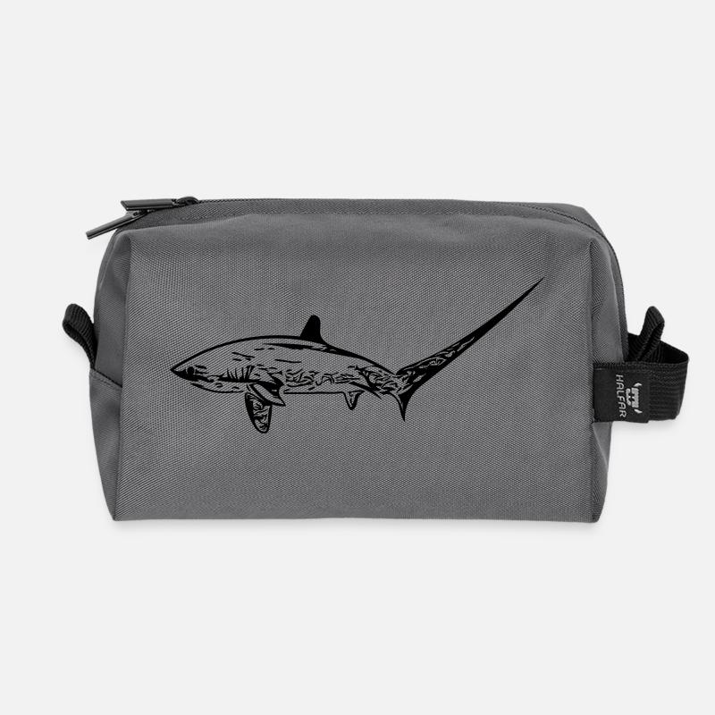 Eleganter Fuchshai - Recycelte Kulturtasche - Anthrazit