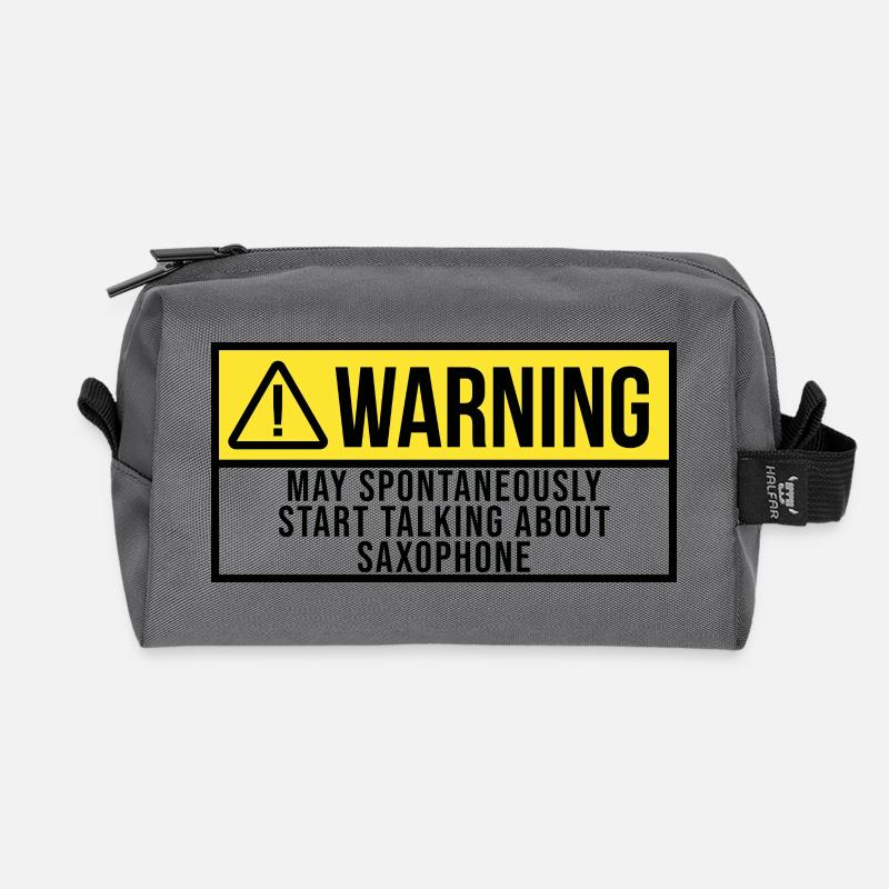 Warnung Saxophon - Recycelte Kulturtasche - Anthrazit