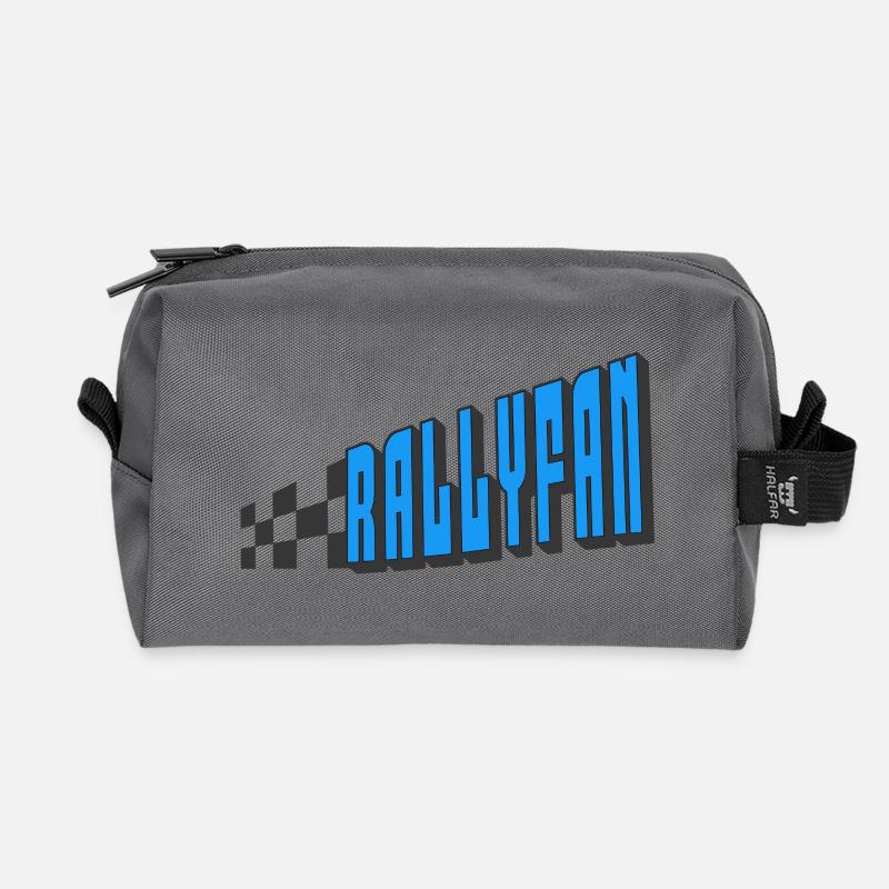 Rallyfan blau schwarz - Recycelte Kulturtasche - Anthrazit