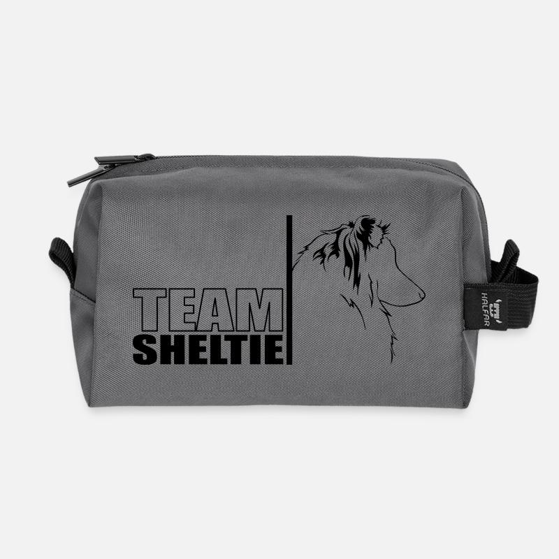 TEAM Sheltie Hunde Hund Shetland Sheepdog Wilsigns - Recycelte Kulturtasche - Anthrazit