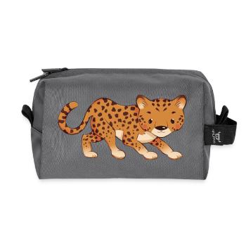 Leopard - Recycelte Kulturtasche - Anthrazit - Vorne