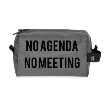 No Agenda No Meeting - Recycled Toiletry Zip Bag - anthracite - Front