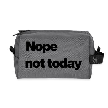 Nope – Minimalist Cancellation Motif - Recycled Toiletry Zip Bag - anthracite - Front