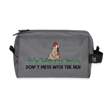 dont mess with the hen chicken - Recycelte Kulturtasche - Anthrazit - Vorne