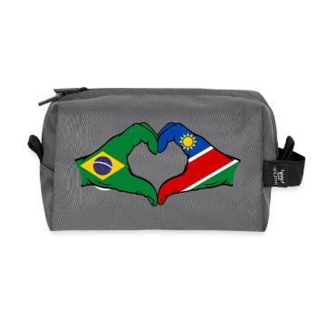 Brasilien Palästina Flagge Hände Herzform - Recycelte Kulturtasche - Anthrazit - Vorne