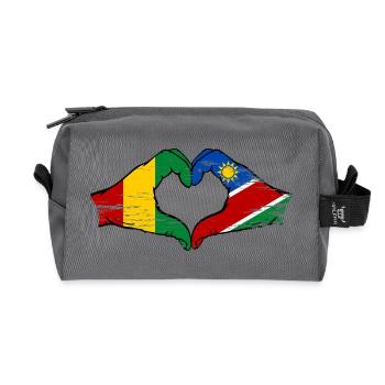 Drapeau de la Guinée et de la Namibie en forme de cœur - Trousse de toilette en tissu recyclé - anthracite - Devant