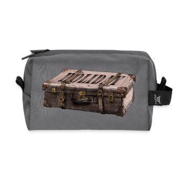 Valise d'aventure au design explorateur - Trousse de toilette en tissu recyclé - anthracite - Devant