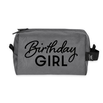 Birthday Girl - Recycled Toiletry Zip Bag - anthracite - Front
