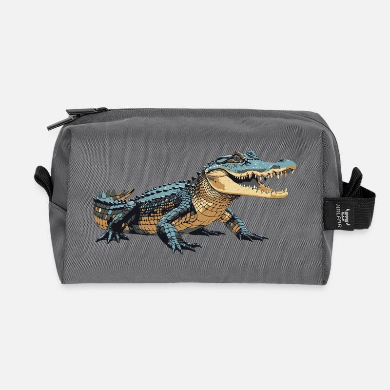 kroko3 - Recycelte Kulturtasche - Anthrazit