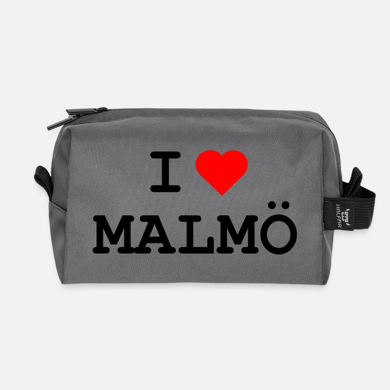 I love Malmö - Recycelte Kulturtasche - Anthrazit