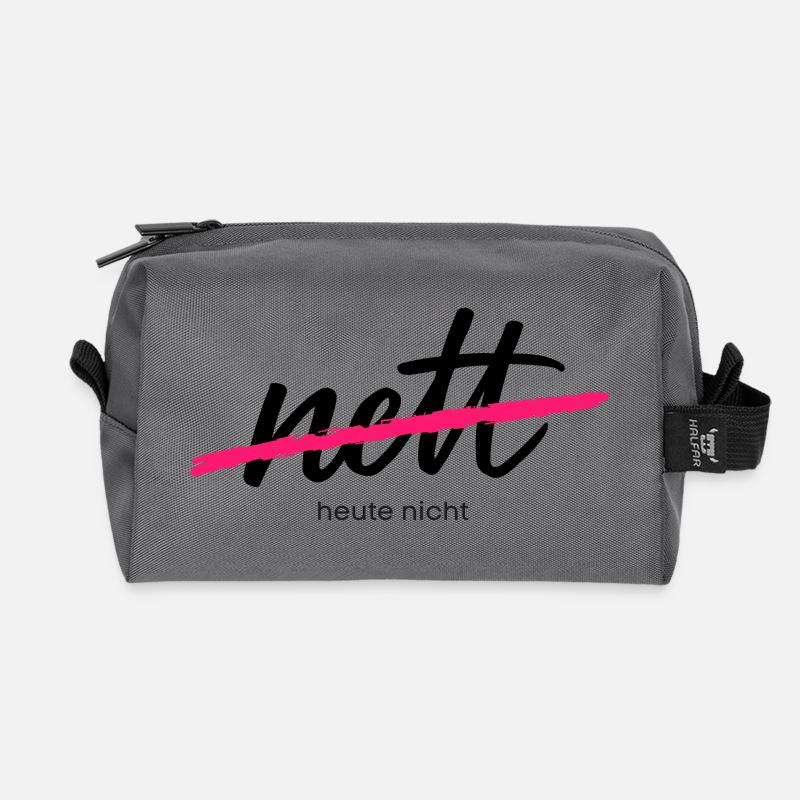 Nett - Heute nicht. Das war gestern. - Recycelte Kulturtasche - Anthrazit