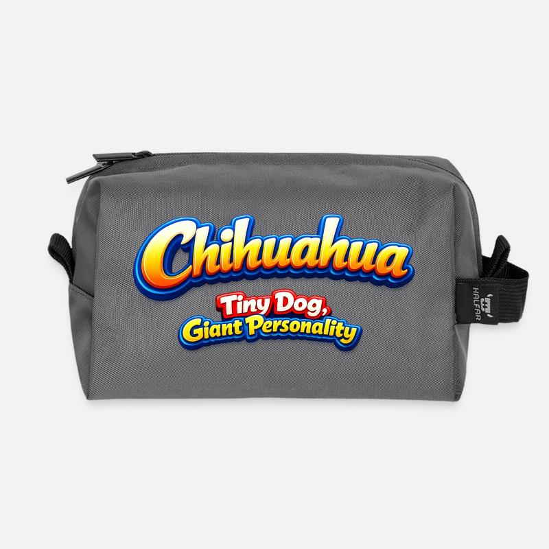 Chihuahua Tiny Dog Riesenpersönlichkeit - Recycelte Kulturtasche - Anthrazit