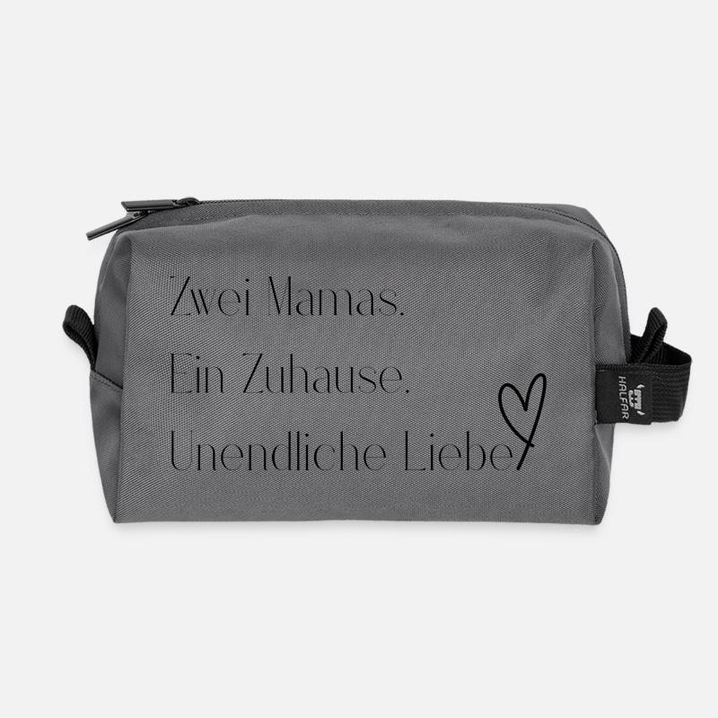 Zwei Mamas. Ein Zuhause. Unendliche Liebe. - Recycelte Kulturtasche - Anthrazit