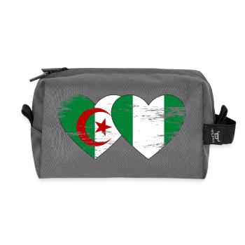 Algerien Nigeria Flagge Herz used - Recycelte Kulturtasche - Anthrazit - Vorne