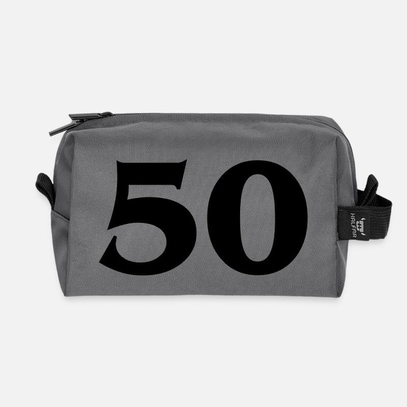 Zahl 50 - Recycelte Kulturtasche - Anthrazit