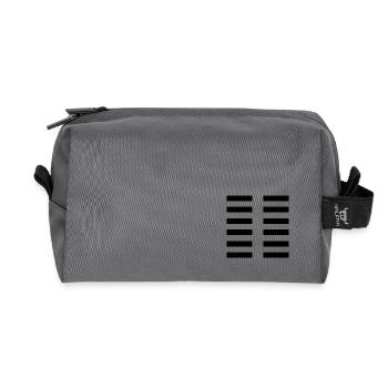 2 Kun - the receiver (hexagram) - Recycled Toiletry Zip Bag - anthracite - Front