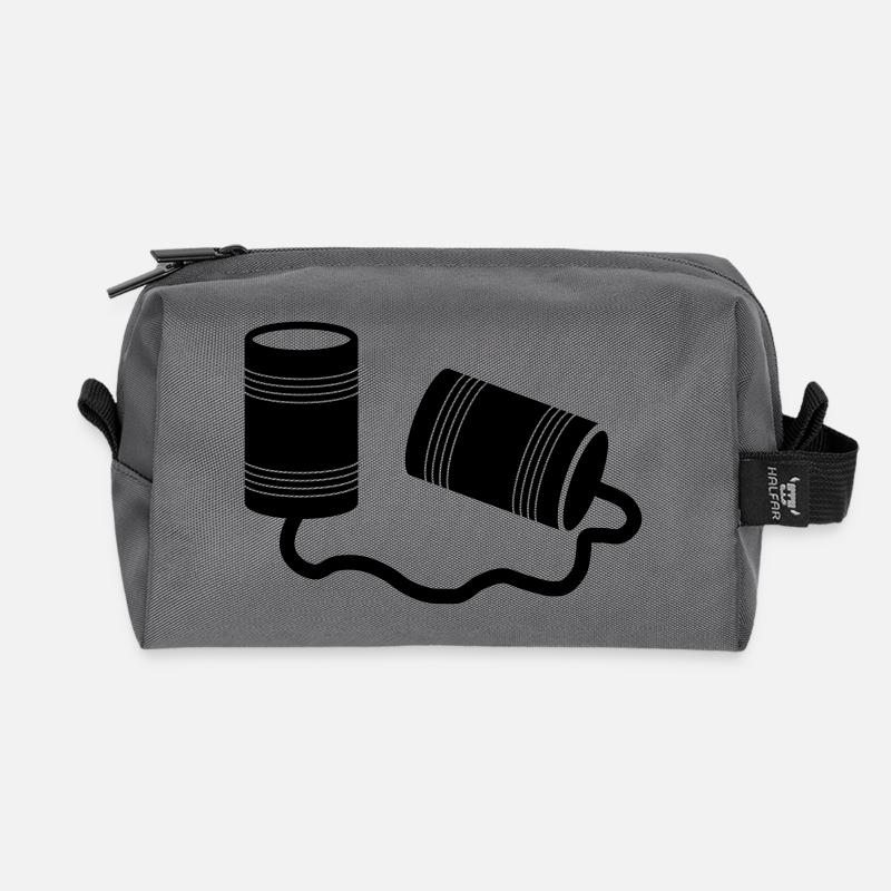 phone cans - Recycled Toiletry Zip Bag - anthracite