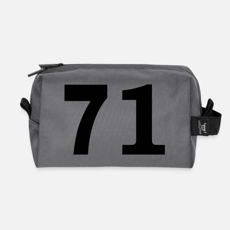 Number - 71 - Seventy One - Recycelte Kulturtasche - Anthrazit