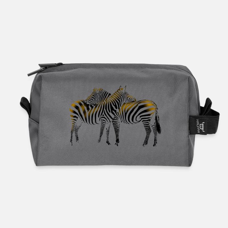 Zebra - Recycelte Kulturtasche - Anthrazit