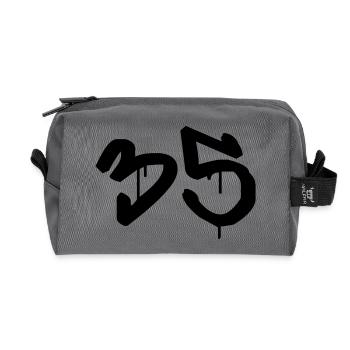 Tag : 35 - Trousse de toilette en tissu recyclé - anthracite - Devant