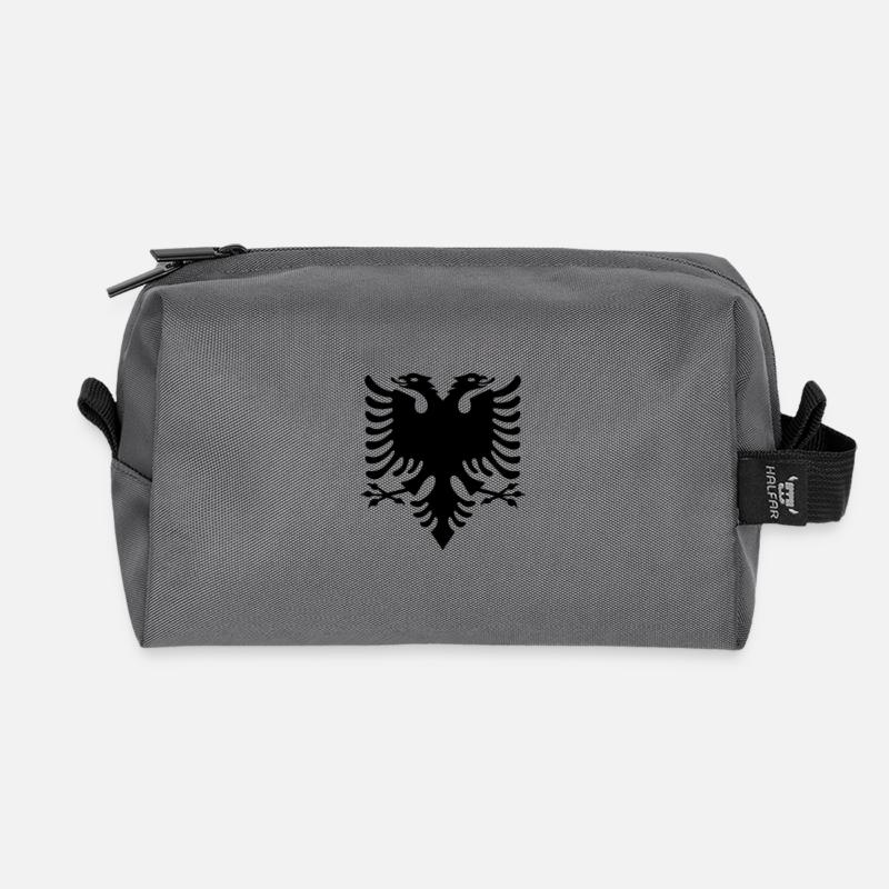 Albanischer Adler - Recycelte Kulturtasche - Anthrazit
